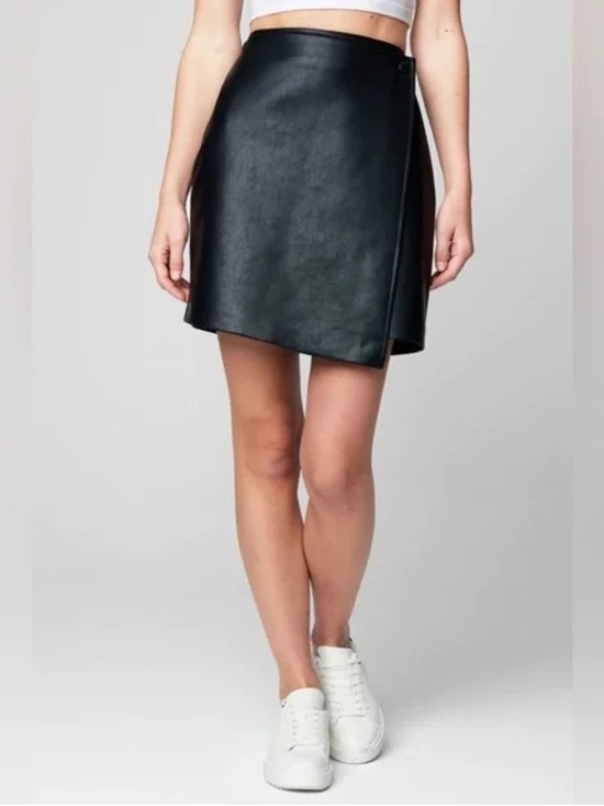 BLANK NYC Opening Act Faux Leather Wrap Mini Skirt size 31 NWT